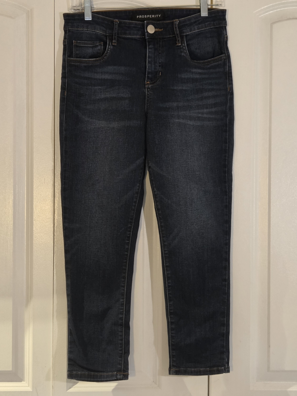 Prosperity Women Jeans Size 29 Blue Dark Wash Denim Cotton Skinny Crop/Capri Leg